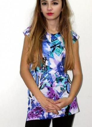 Жіноча яскрава туніка з принтом 46 розмір