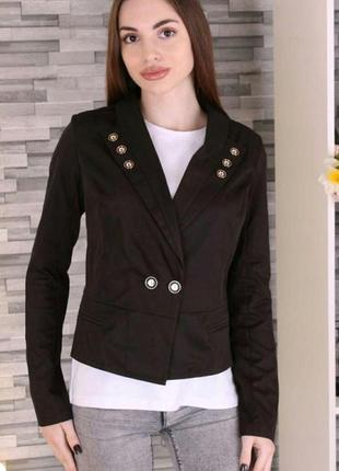 Женский пиджак с длинным рукавом черный 5571 фото
