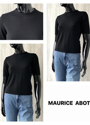 Новый шерстяной свитер джемпер maurice abot италия с коротким рукавом 100% мериносовая шерсть