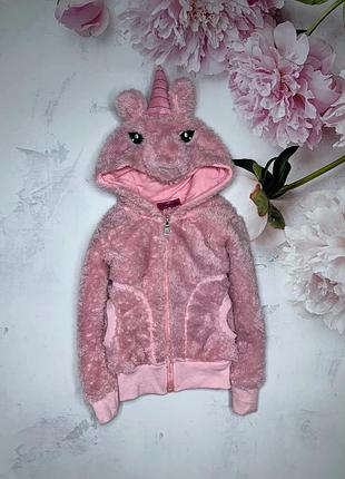 Куртка махрова бомбер єдиноріжка