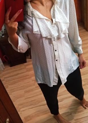 Стильная блуза туника с воланами шёлк, 54-56