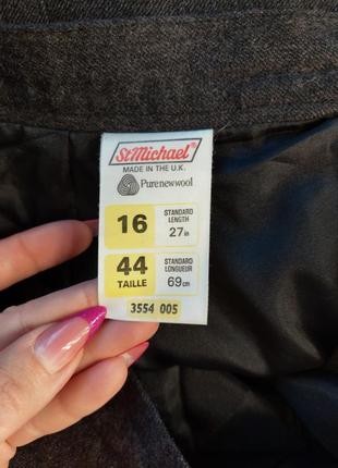 Фирменная st.michael мега теплая юбка миди со 100 % шерсти с элементами плиссе, размер 2хл9 фото