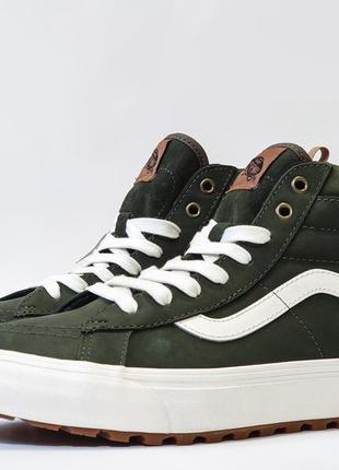 Утепленные кроссовки vans sk8 hi mte 1 grape leaf nubuck