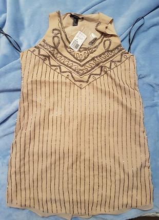 Нарядное мини платье  в паетки от forever21
