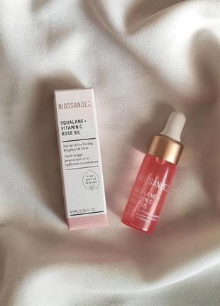 Масло для лица с витамином с biossance squalane + vitamin c rose firming oil