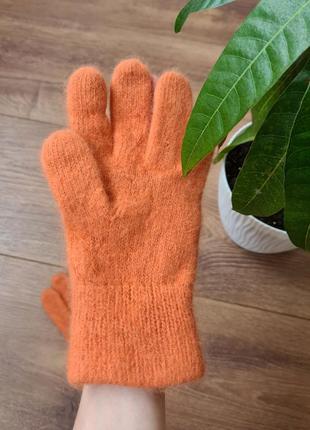 Мягенькие шерстяные перчатки из ангоры нюанс4 фото