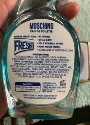 Moschino fresh couture туалетна вода 100ml оригінал із дюті фрі4 фото