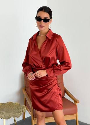 Стильное классическое классное красивое хорошенько удобное модное трендовое вечернее простое платье платье кирпичное