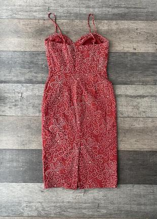 Платье миди с вышивкой с имитацией корсета платье бюст ⁇ е4 фото