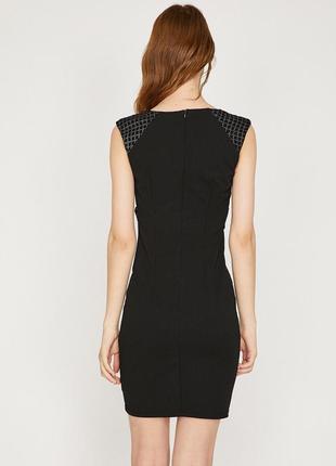 Чорна коктейльна сукня koton з абстрактним візерунком3 фото