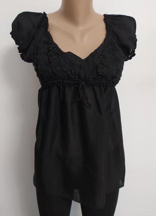 Жіноча чорна літня блуза. стан відмінний 44й розмір б/у