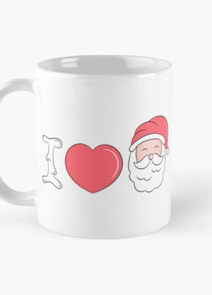 Чашка керамічна кружка з принтом люблю мороз біла 330 мл