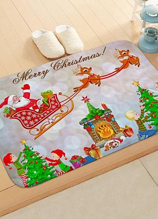 Новогодний декор, коврик под дверь merry christmas шарики, коврик под елку,декор для нового года, размер 40*60