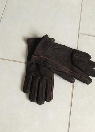 Рукавички шкіряні фірмові утеплені розмір s-m