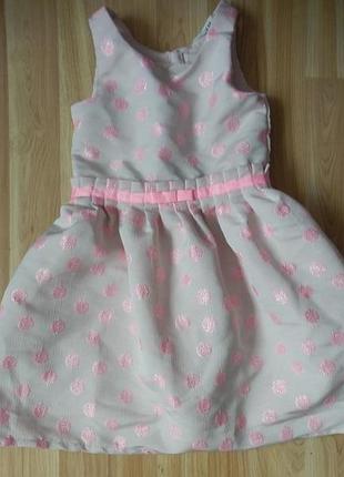 Фирменное нарядное платье h&m малышке 4-5 лет состояние отличное