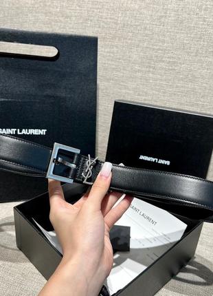 Жіночий чорний шкіряний ремінь у стилі yves saint laurent і в сін лоран ysl ysl шкіра ремінь