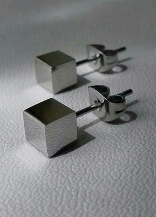 💥 серьги гвоздики медицинская сталь пусеты хирургическая сталь кубики