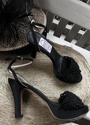 Винтаж,чёрные босоножки,каблук,туфли,emma hope,премиум бренд