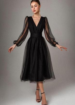 Утонченное платье черного цвета 36-70 размер