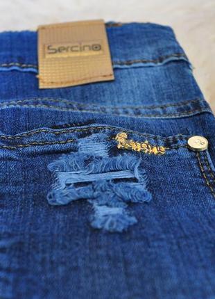 Фирменные джинсы для девочки, рваные 95% котон, sercino,от 6 до 12 лет, турция3 фото