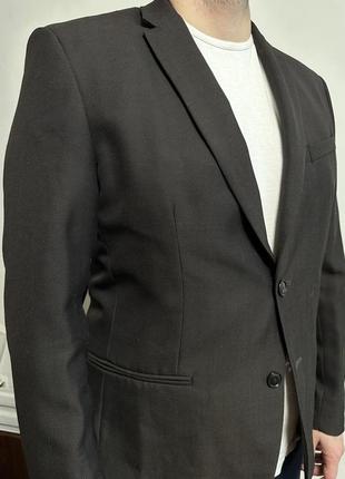 Чоловічий темно коричневий піджак1 фото