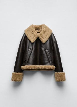 Zara куртка дублянка дубленка шуба шубка7 фото