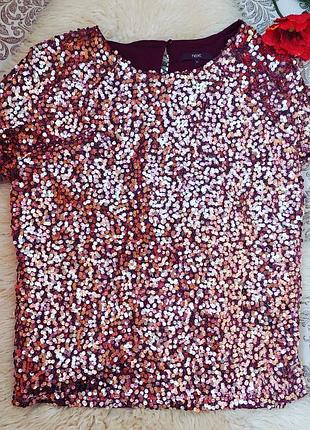 Новогодняя блуза в пайетку нарядная шикарная