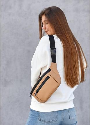 Сумка бананка эко кожа на пояс. сумка через плечо. удобная сумка