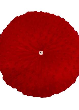 Детская плюшевая подушка на пол для нуш, садика и дома от ™ minkyhome 30х30 cм красный