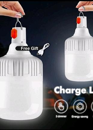 Лампочка  светодиодная с аккумулятором и usb зарядкой. 60w.