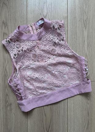 Мереживний рожевий топ missguided