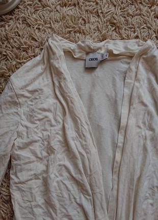 Кремовая кофта asos с узлом на запах блуза блузка блузочка р.м/l лонгслив7 фото