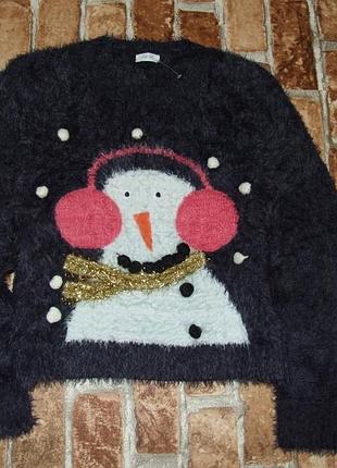 Свитер кофта  девочке 5 и 8 лет next новогодний джемпер