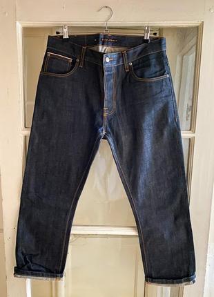 Качественные, плотные, итальянские джинсы nudie hank rey dry orange selvedge, размер 33 х 32