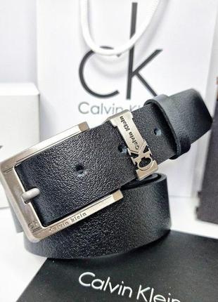 Ремінь шкіряний брендовий чорний