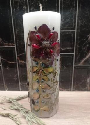 Свечи, декоративные свечи с сухоцветами