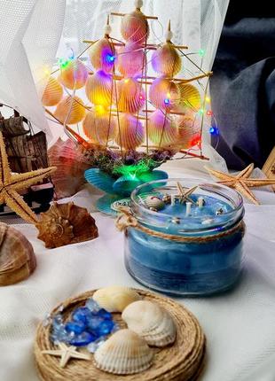 Парафінова арома свічка з морським декором обмін