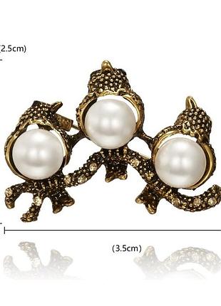 🏵брошь с птичками, новая! арт.2929