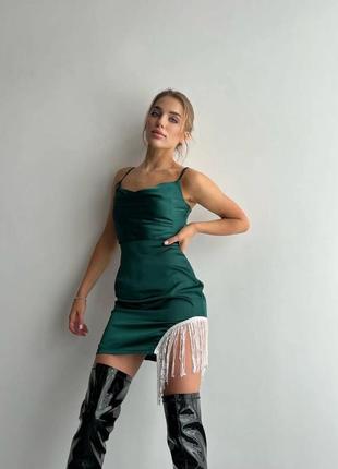 Сукня з бахромою з паєтки3 фото