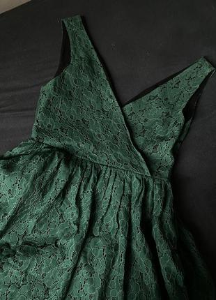 Кружевное платье насыщенного зеленого цвета h&amp;m