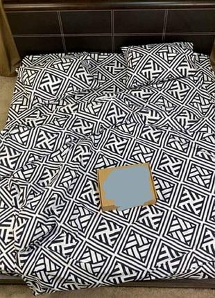 Двуспальный комплект постельного белья абстракция ромб геометрические узоры бязь голд люкс " виталина"