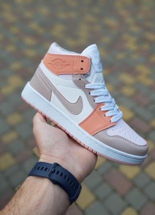 Женские высокие разноцветные кроссовки nike air jordan 1 mid 🆕 высокие джорданы