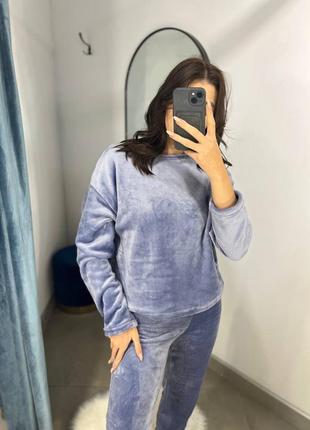 М'яка махрова піжама кофта та штани, комплект для дому махровий