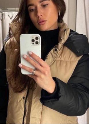 Тепла стьобана куртка пуфер zara