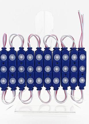 Светодиодный модуль biom brt xg192 5630-3 led 1.5w blue 12в ip65 синий с линзой полусфера