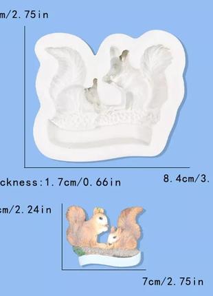 Молд кондитерський "білочки" - розмір всієї форми 8*7см2 фото
