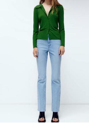 Прямі джинси з високою посадкою zara