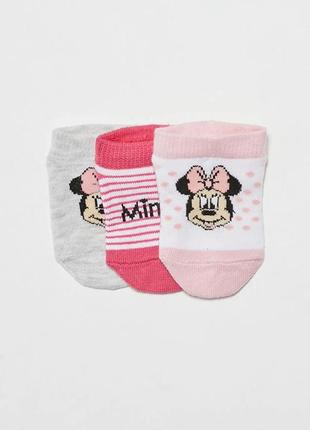 1-2/2--3/3-4 р новые фирменные носочки девочке с принтом минные маус minnie mouse 3 пары lc waikiki