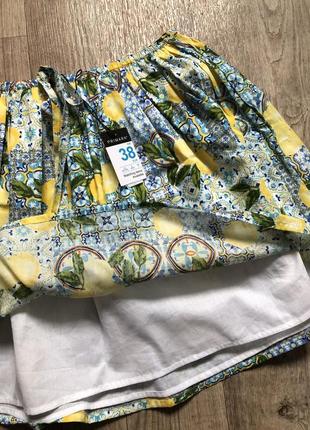 Primark юбка летняя юбка мини размер м лимоны2 фото
