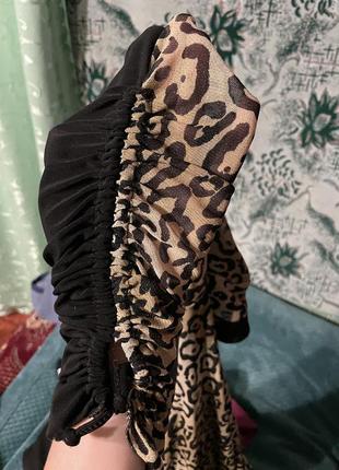 Кофта леопардовая в сеточку, туника3 фото